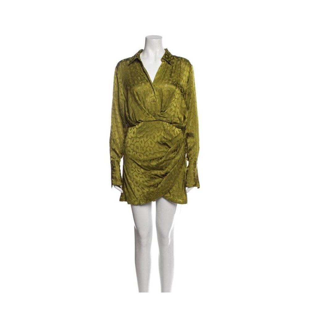 Le Superbe Montmartre Wrap Dress French Girl Leopard Green Long Sleeve S $585 - Picture 4 of 16